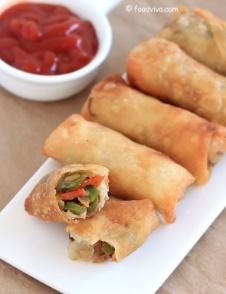 Vegetable Spring Rolls Recipe - Make Veg Spring Rolls - Step by Step