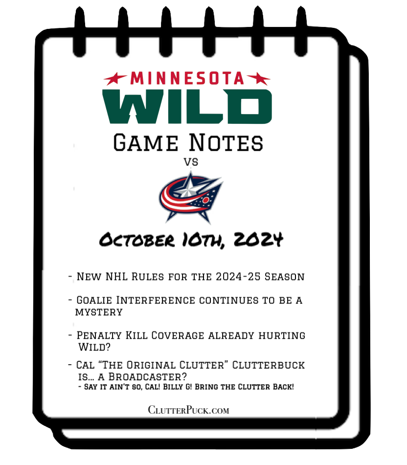 Minnesota Wild Game Notes vs Columbus Blue Jackets - October 10th, 2024