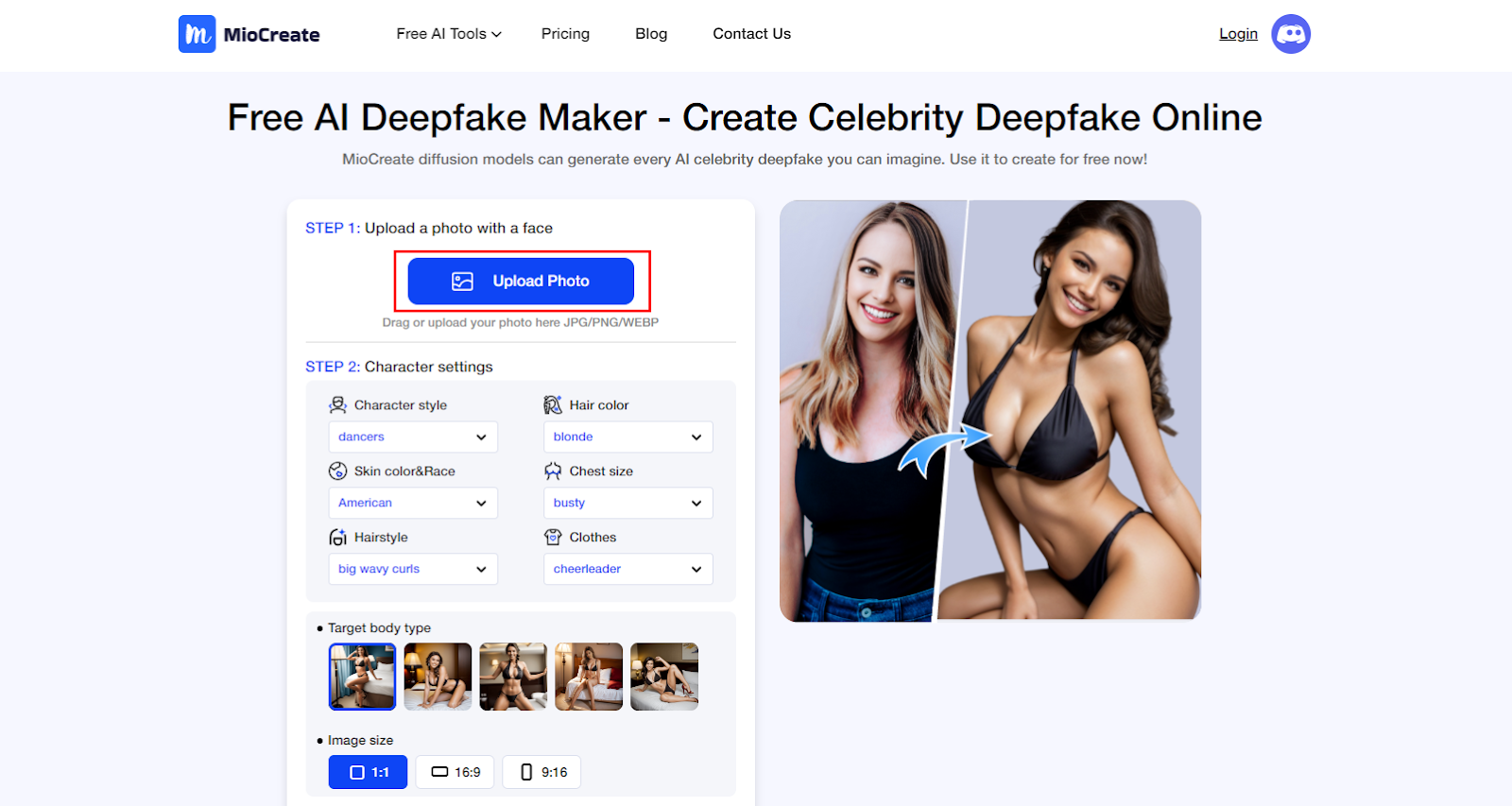 MioCreate AI Deepfake Maker: Create Deepfake Porn Photos in 1 Click