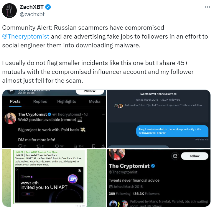 Zachxbt Issued A Warning