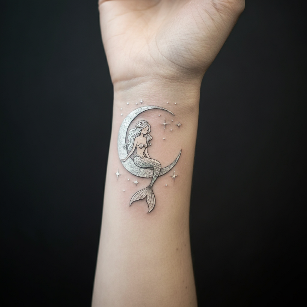 Mermaid Tattoo on ankle