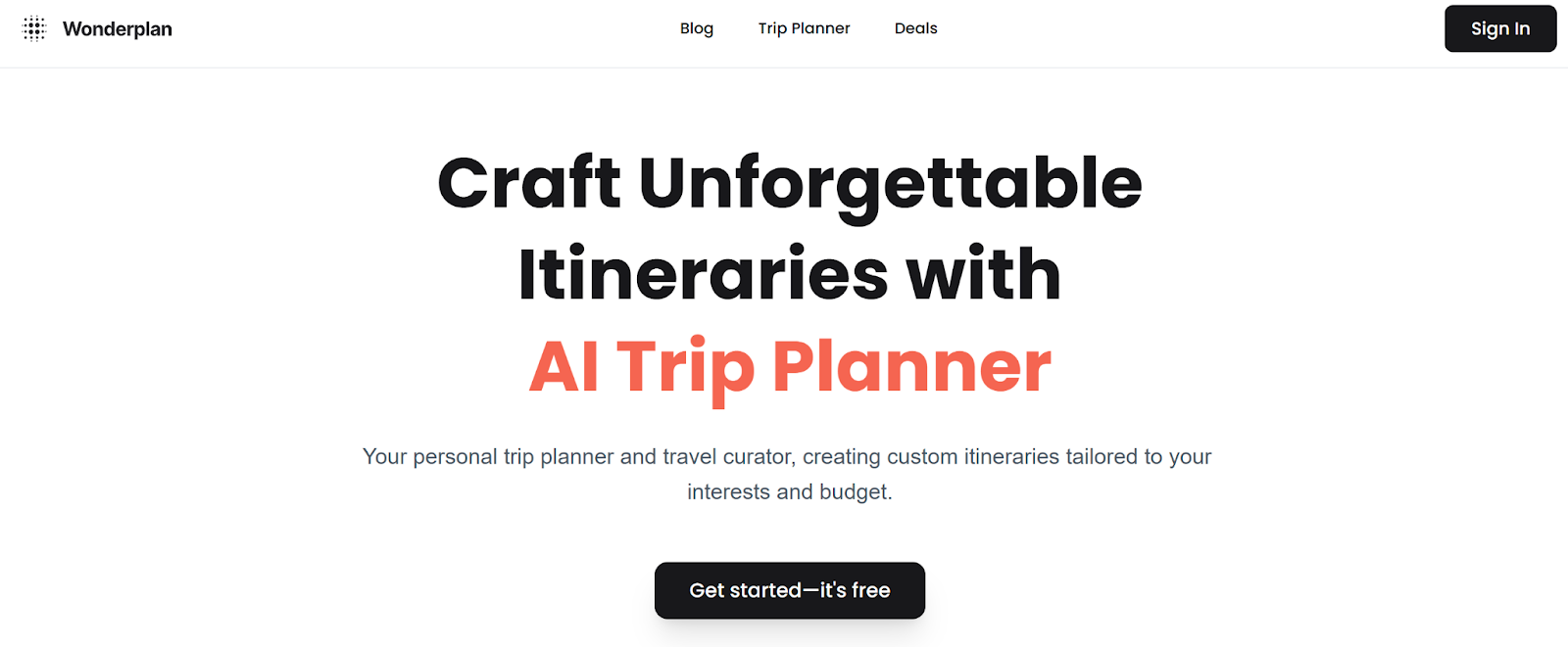 AI trip planner development