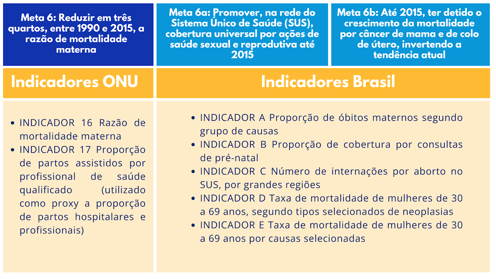 Indicadores de Gênero Objetivos de Desenvolvimento do Milênio ONU