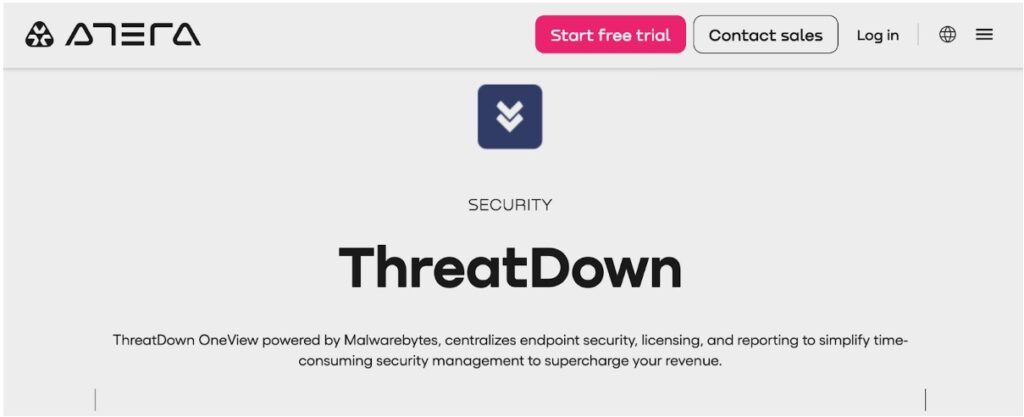 Screenshot of ThreatDown integration via Atera.