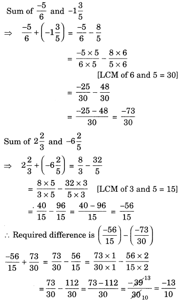 Rational Numbers Class 7 Extra Questions Maths Chapter 9 Q12