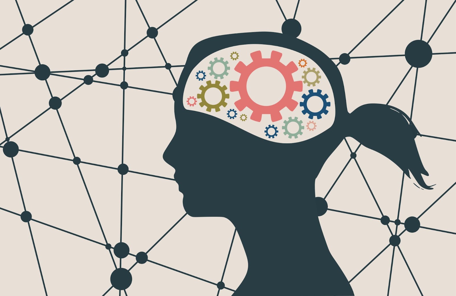 Woman with brain highlighted for Mental Health Awareness Month 