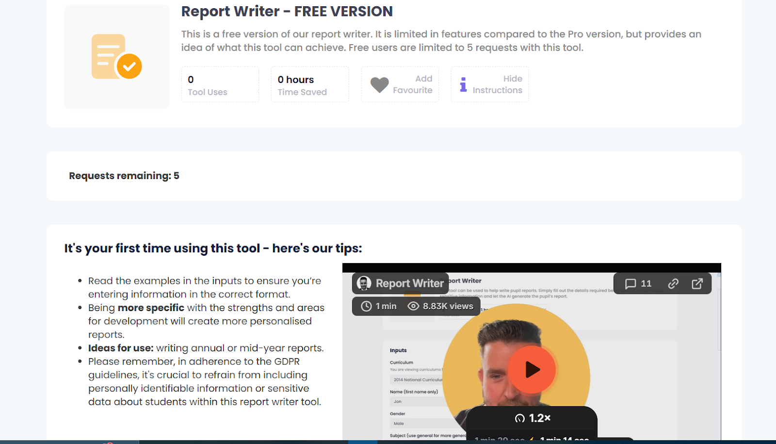 Report and assessment writer - Teachmate 
