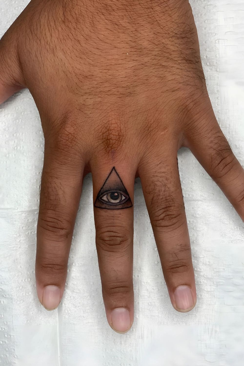 Triangle Finger Tattoo