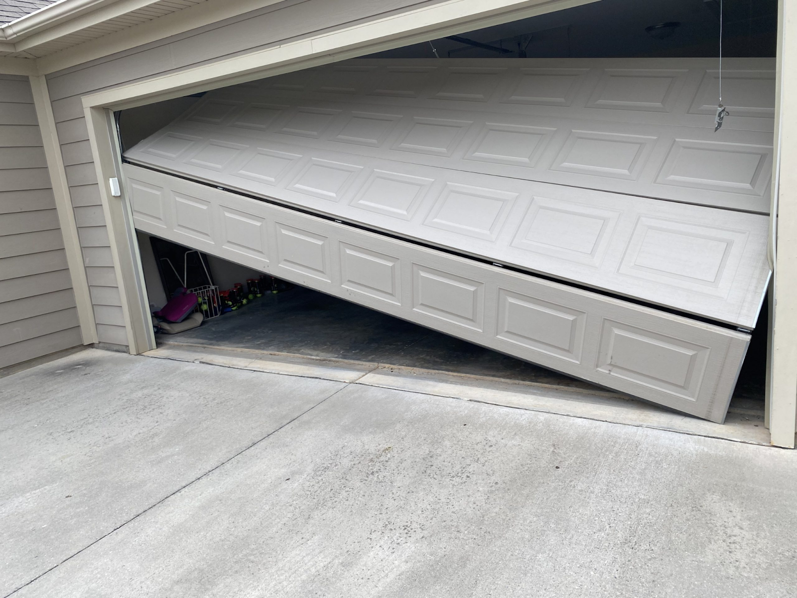 garage door off track