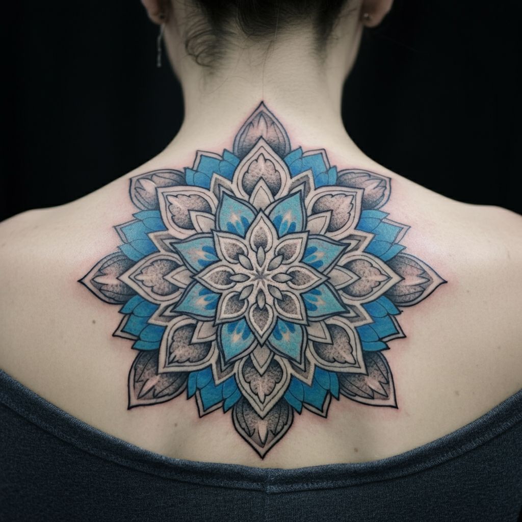 Snowflake Tattoo on back