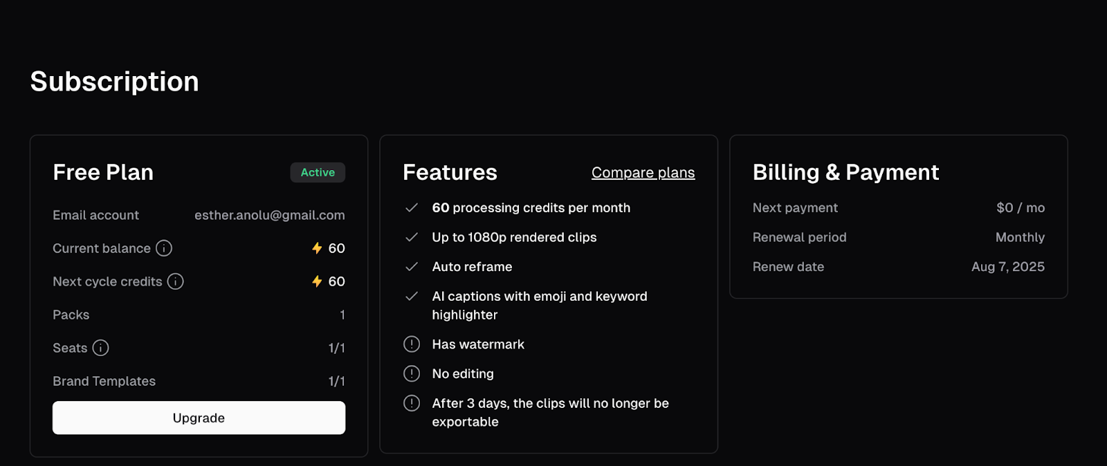 opus clip pricing
