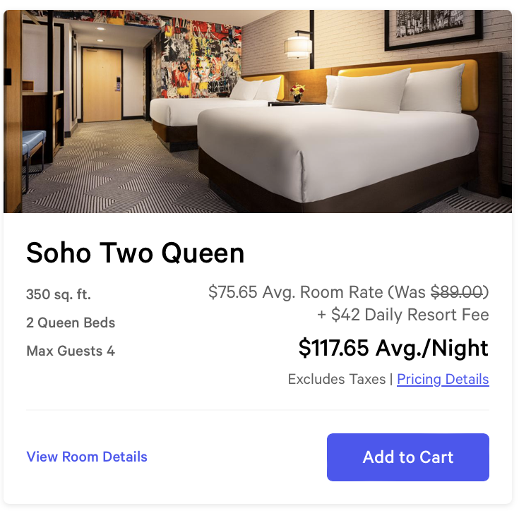 hotel booking search results 