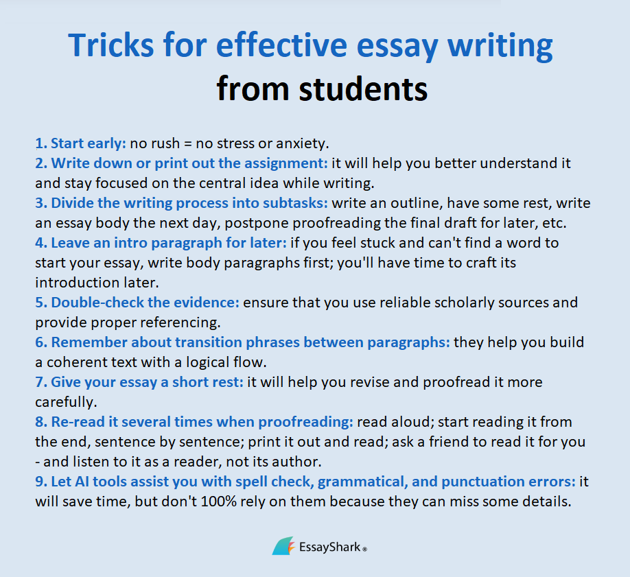 Essay Writing Tricks From Students