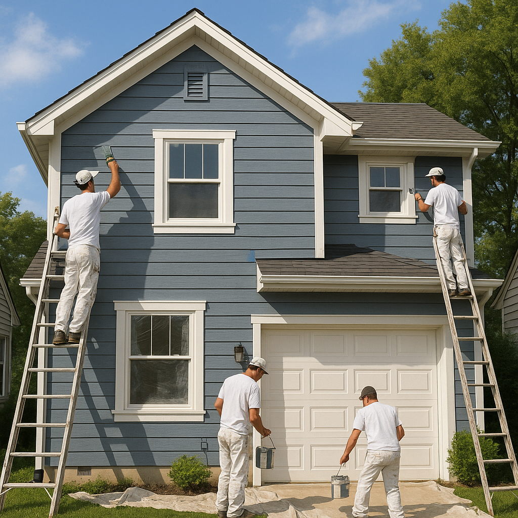Exterior Painting of a Residential House