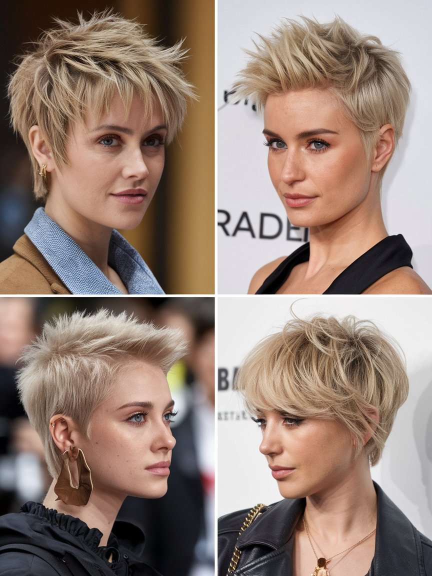 14. Comparison of Short Spiky Hairstyle for Different Face Shapes