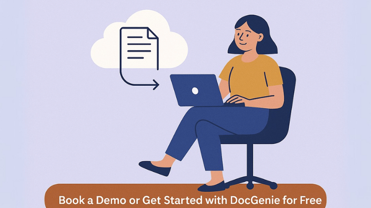 Bookkeeper exploring automated document retrieval with DocGenie to simplify workflows and improve efficiency.