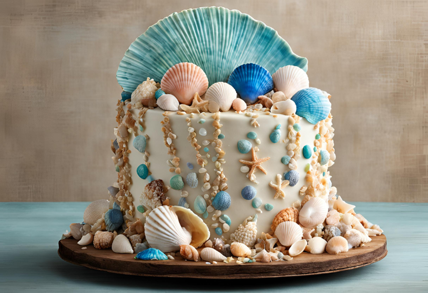 2. Seashell Treasure Cake