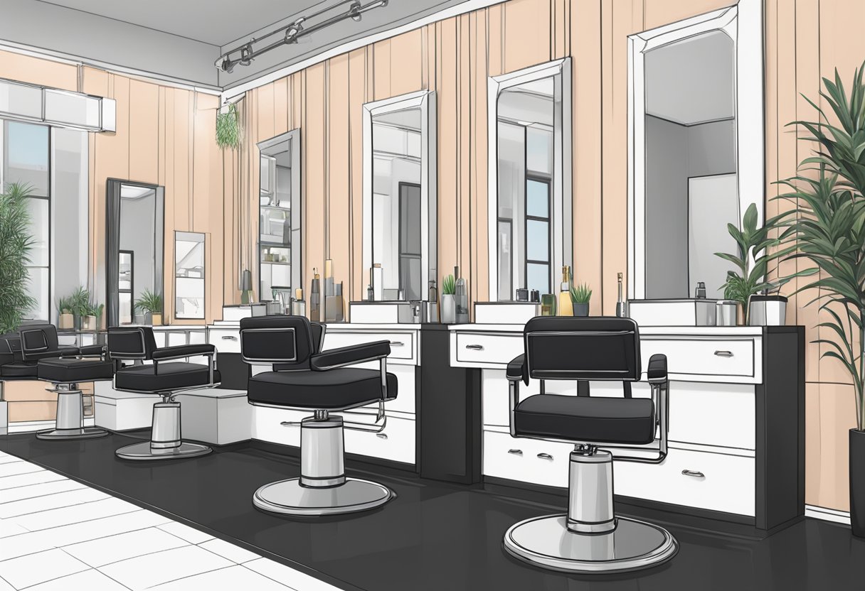 A modern salon in Hackensack with sleek decor and comfortable seating, showcasing a variety of lash extension options for busy moms