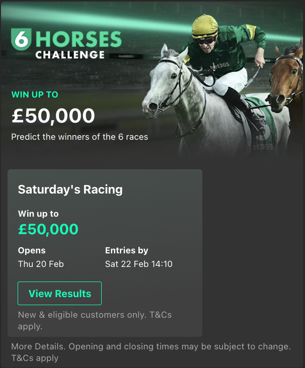 bet365 Free Games 6 Horses Challenge