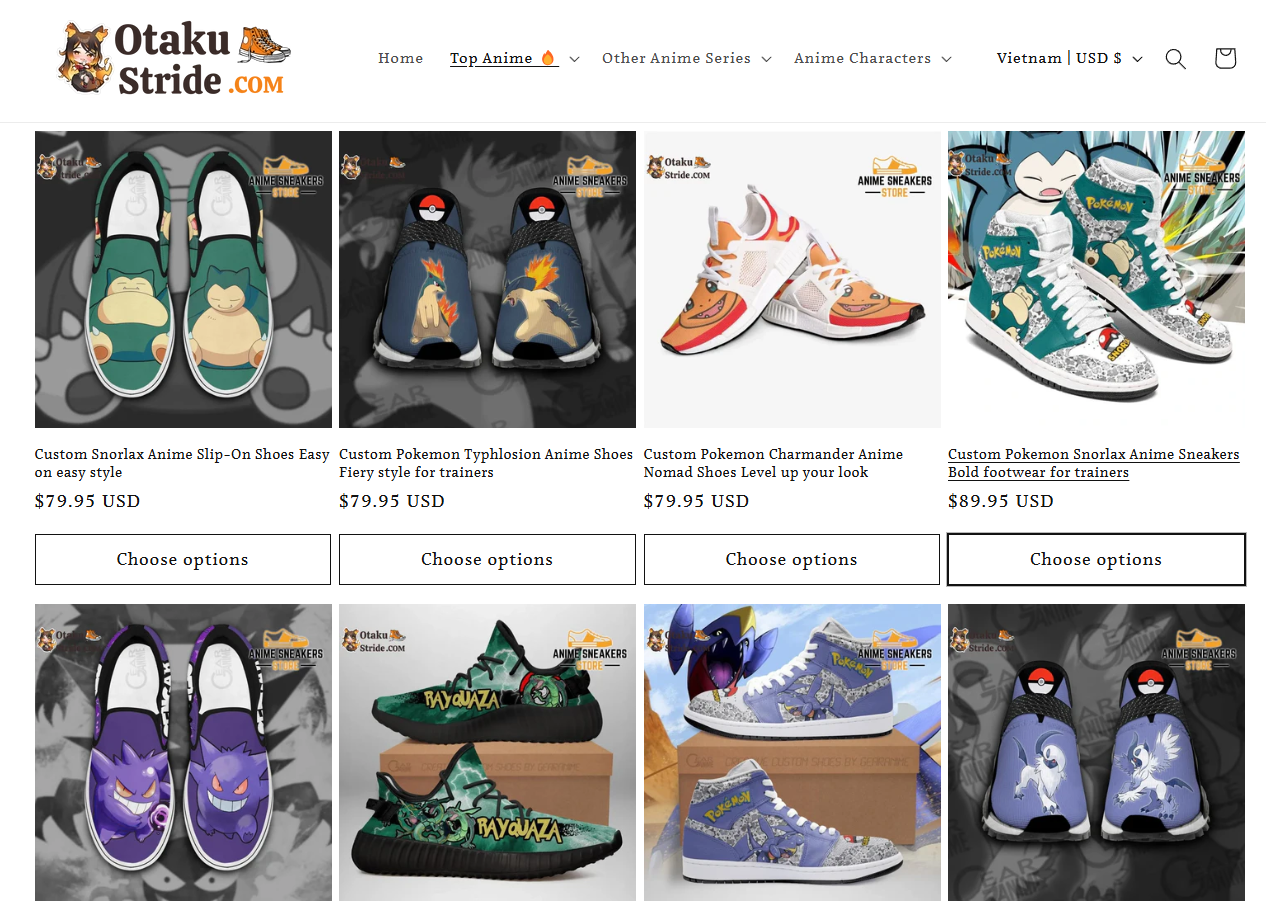 The cutest pokémon on every otaku stride shoe model