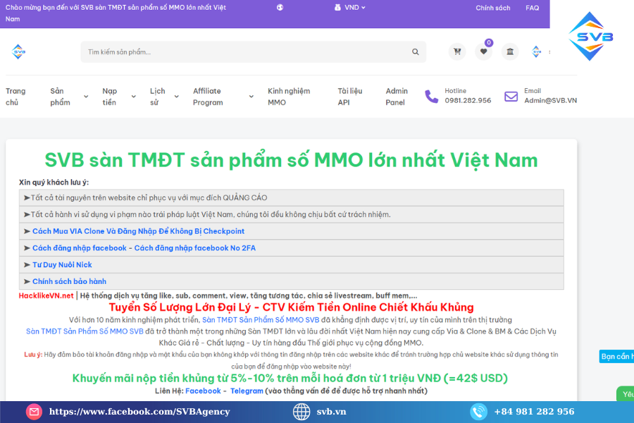 SVB Sàn TMĐT sản phẩm số MMO