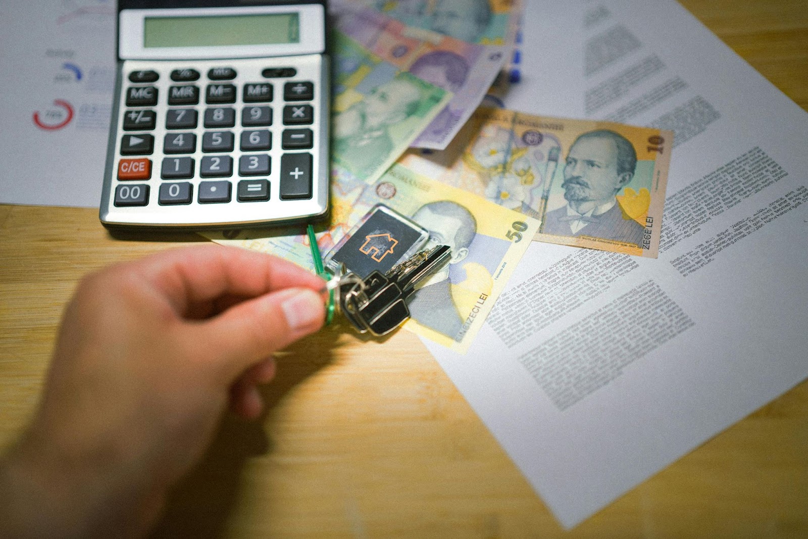 image of a calculator and keys 