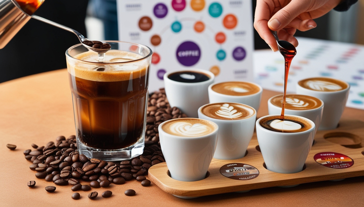 a person pouring coffee into cups