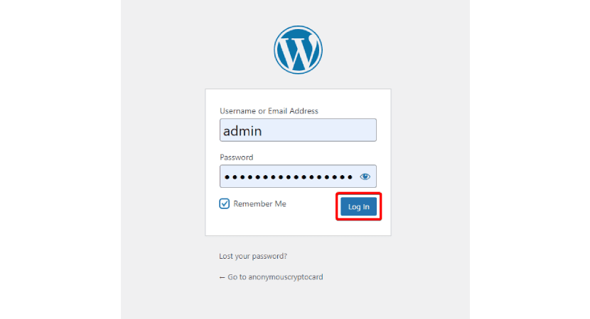 Log in to your WordPress Dashboard