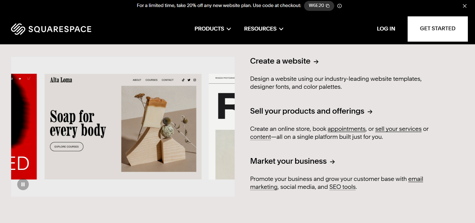 Squarespace website builder