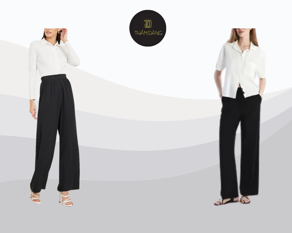 quần ống suông lưng thun phong cách