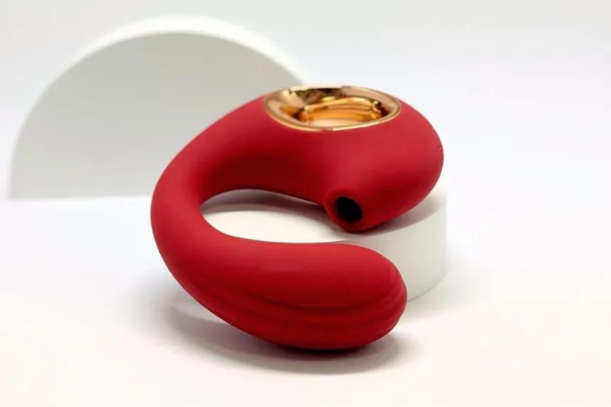 Vibrador de Ponto G e Clitóris com Pulsação - Snail - Vermelho Désir Atelier