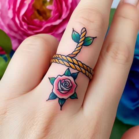Rope and Rose Tattoo