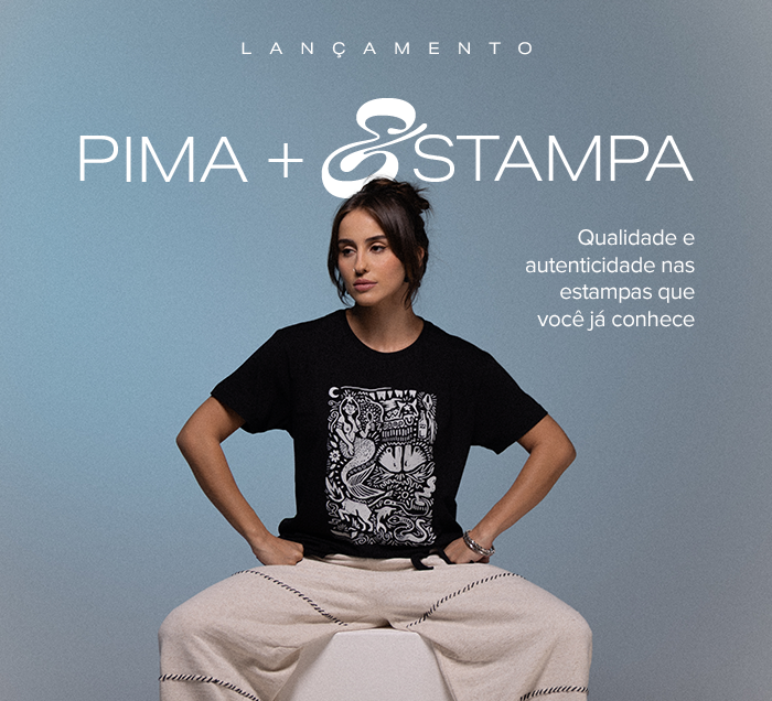 Banner Pima estampada da coleção Chico Rei