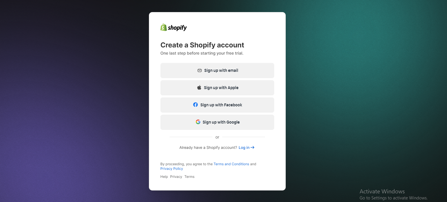 Create Your Shopify Account-axiabits