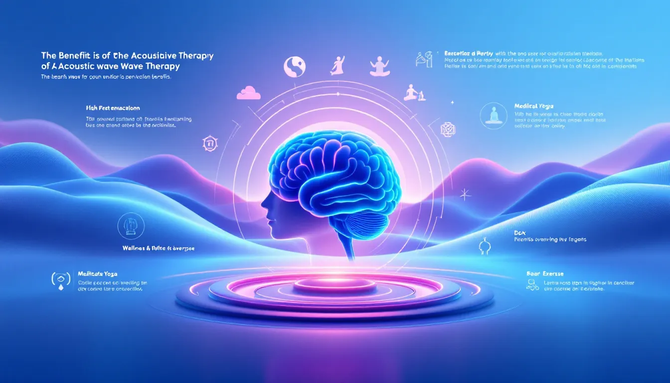 An infographic showcasing the benefits of acoustic wave therapy.