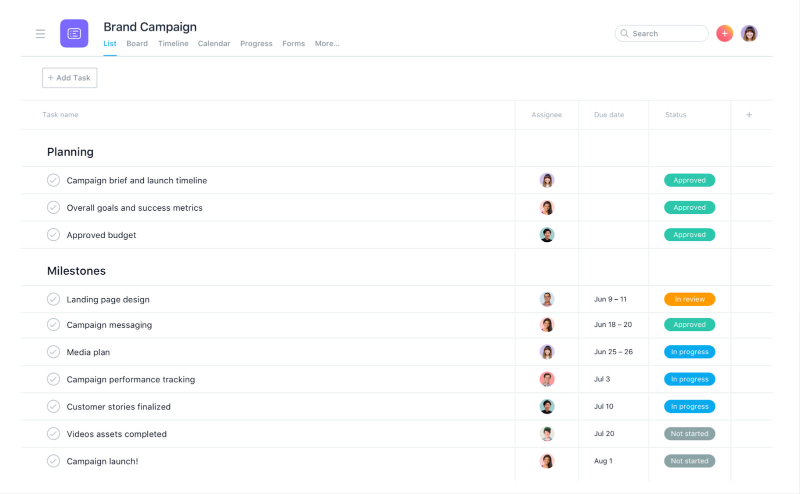 Asana project management software 