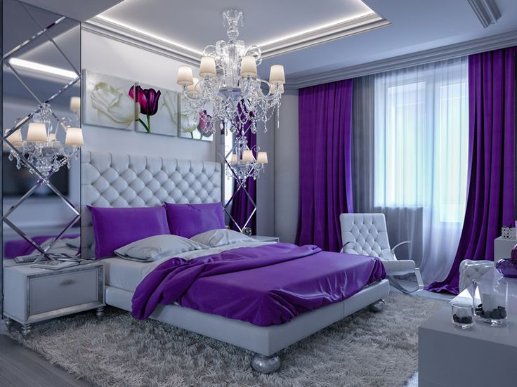 Violet and Silver for Bedroom Walls