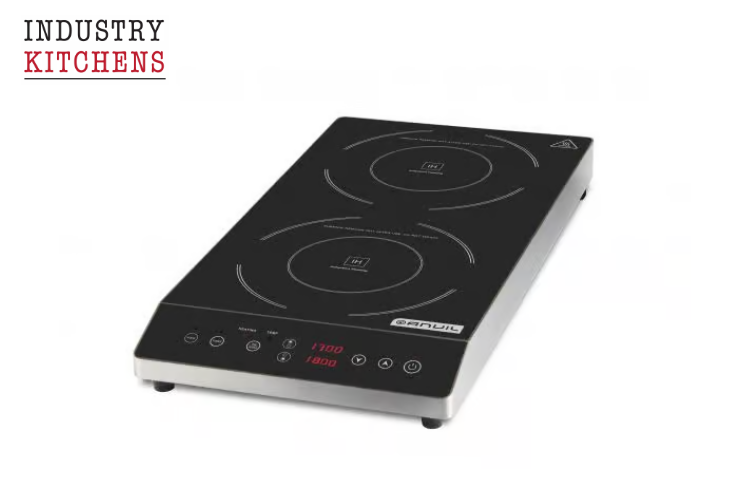 Black and stainless steel Anvil ICD3500 Double Induction Cooker, ideal for commercial kitchens and efficient cooking.