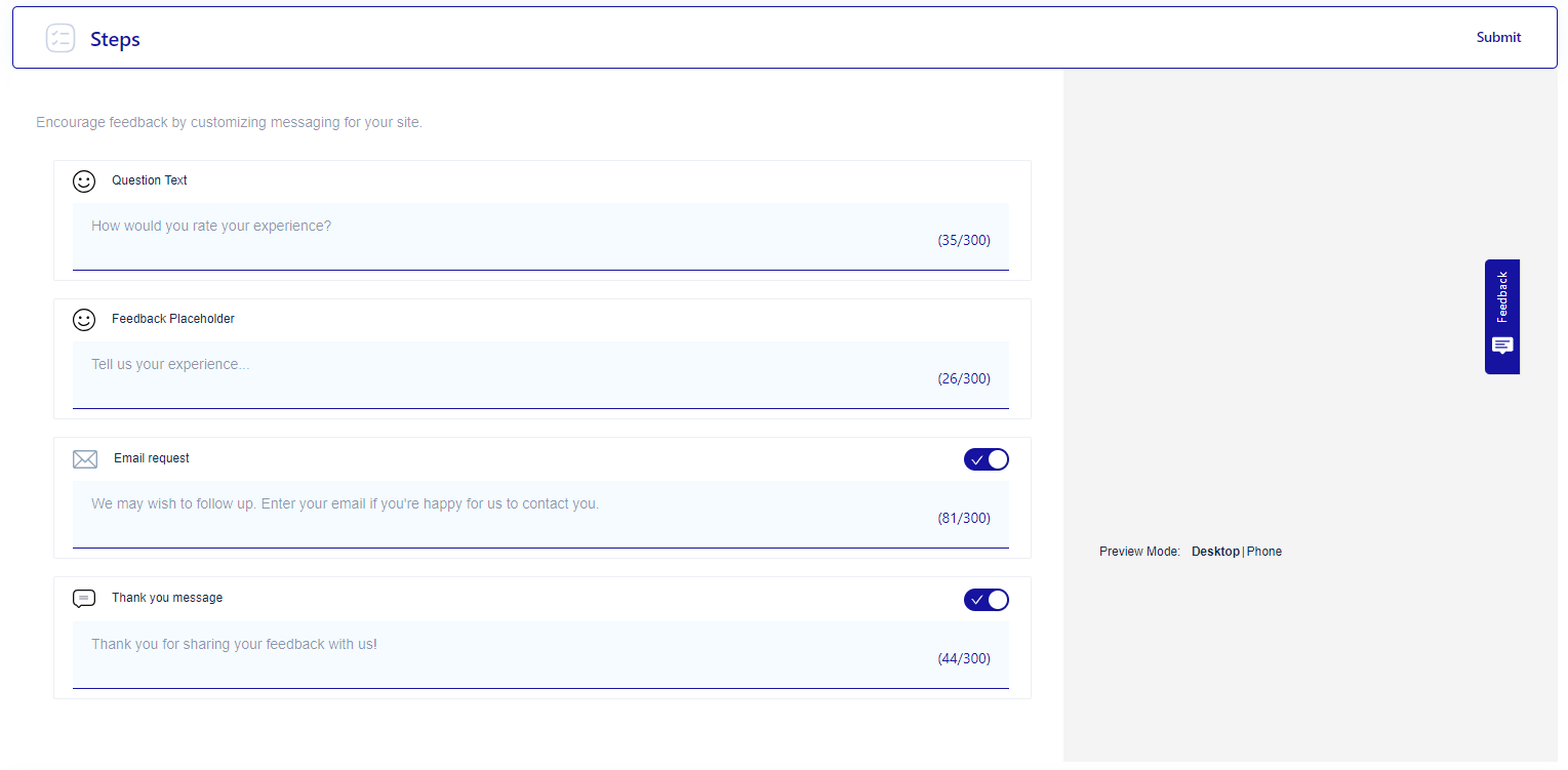 feedback steps