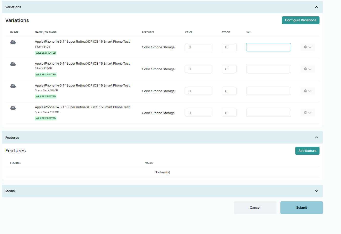 how to add product variation shoppable business