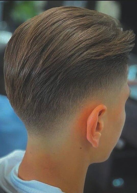 Low Fade with Slick Back