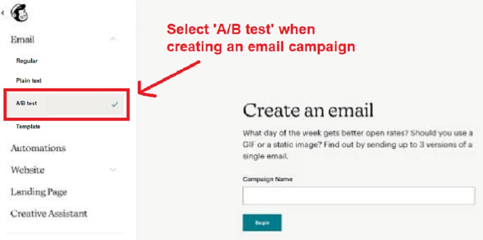 How to do A/B testing in Mailchimp