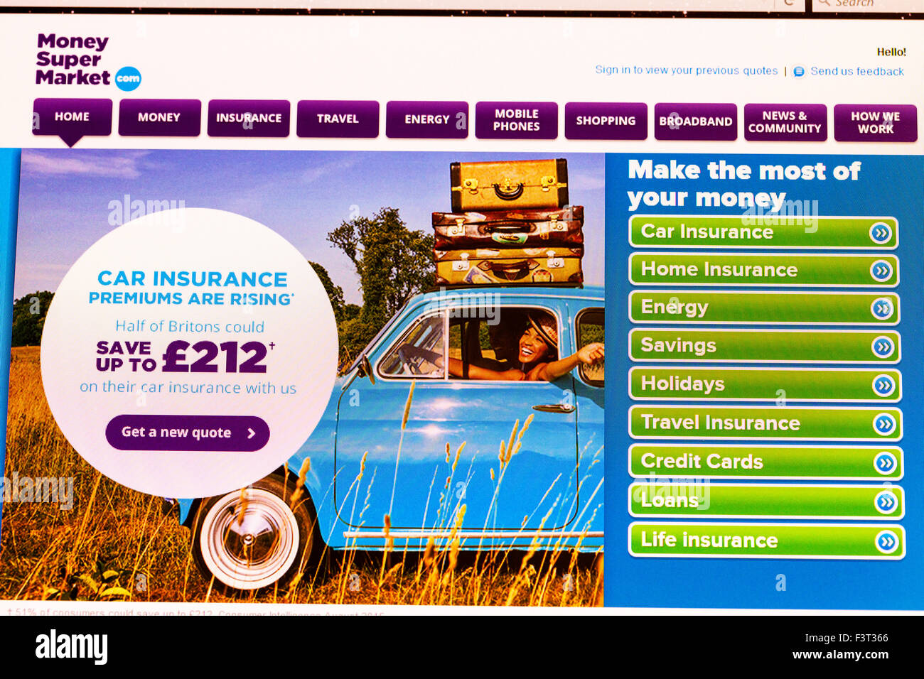 MoneySuperMarket insurance price comparison site uk