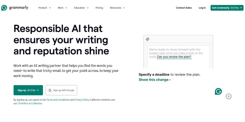 Use Writing Assistant Tool