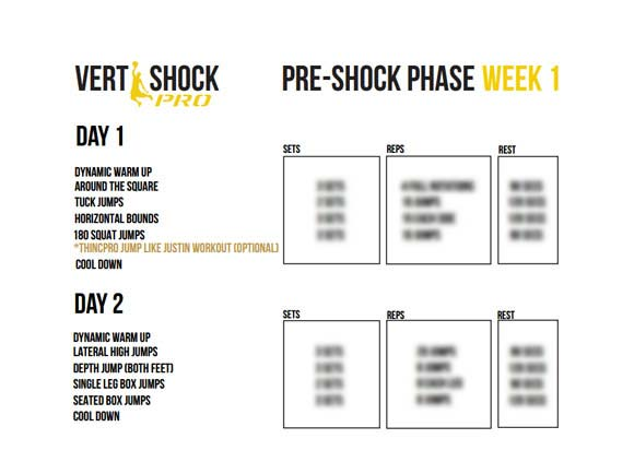 Vert Shock workout week 1