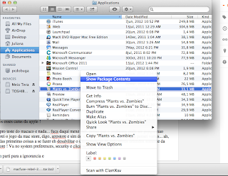 Arquivos do Plants vs. Zombies no OS X Mountain Lion