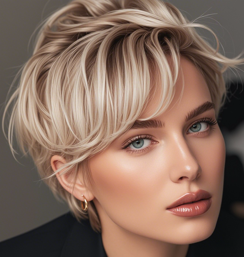 Voluminous & Chic: The Glamorous Long Pixie Cut