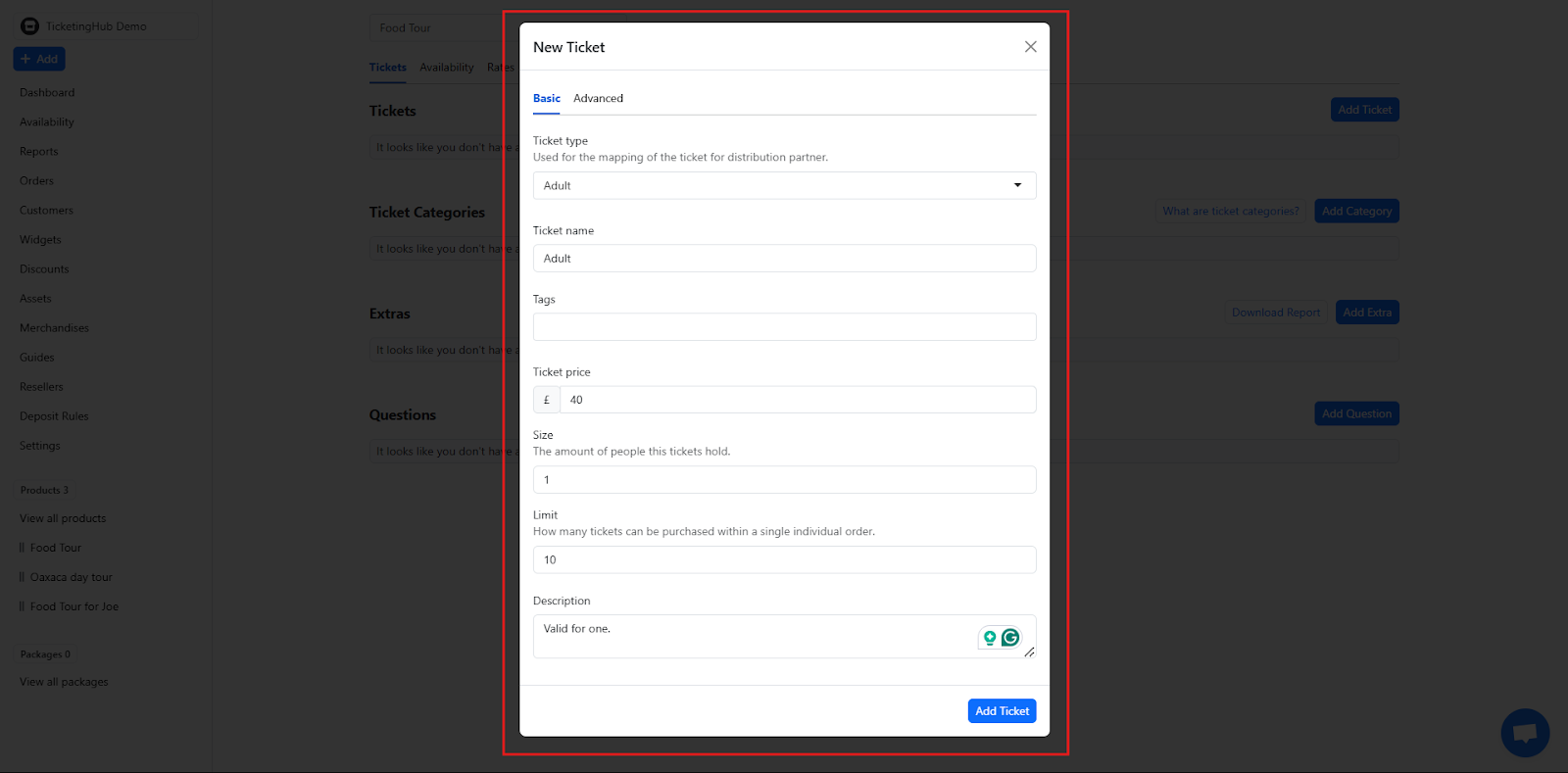 Create different ticket types and prices for each.