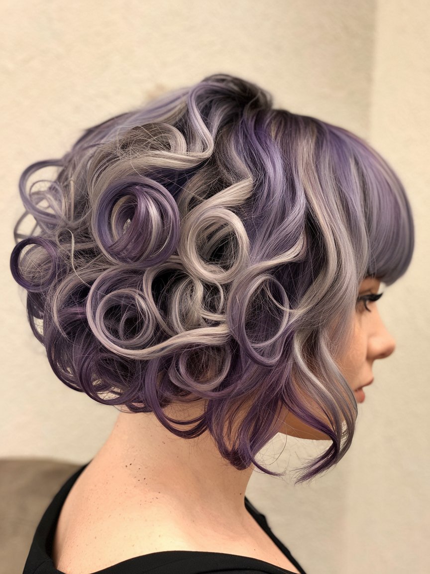 31. Purple Grey Curls