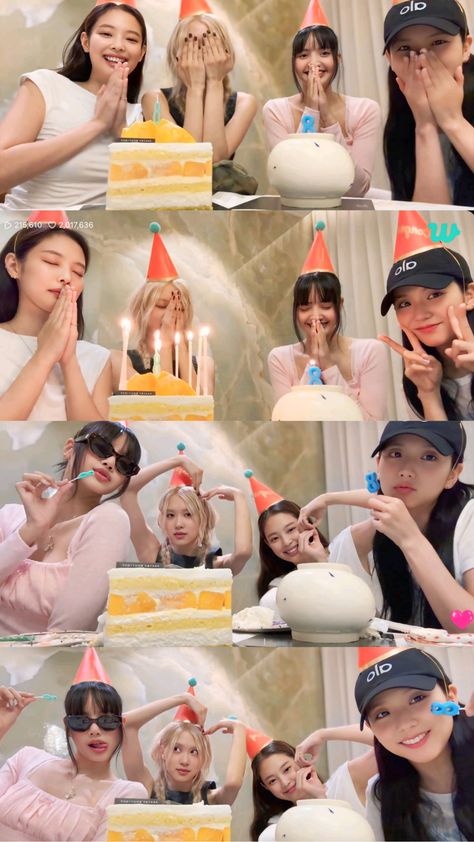 This  contain an image of BLACKPINK predebut birthday  with cake and candles in front of her face